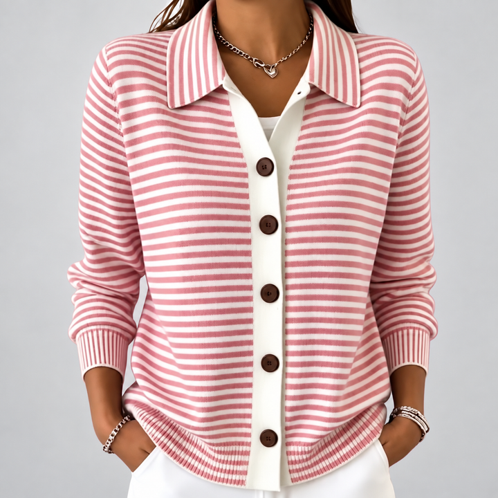 Nola | Striped Button Cardigan