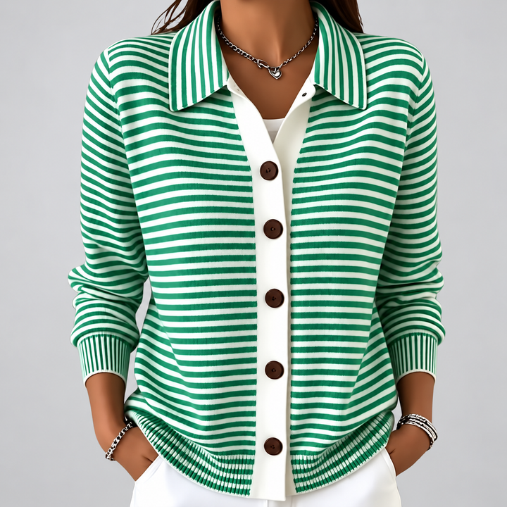 Nola | Striped Button Cardigan