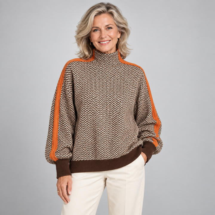 Clémence | Elegant Striped Turtleneck Sweater