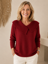 Warm Jumper with Soft Collar for Women