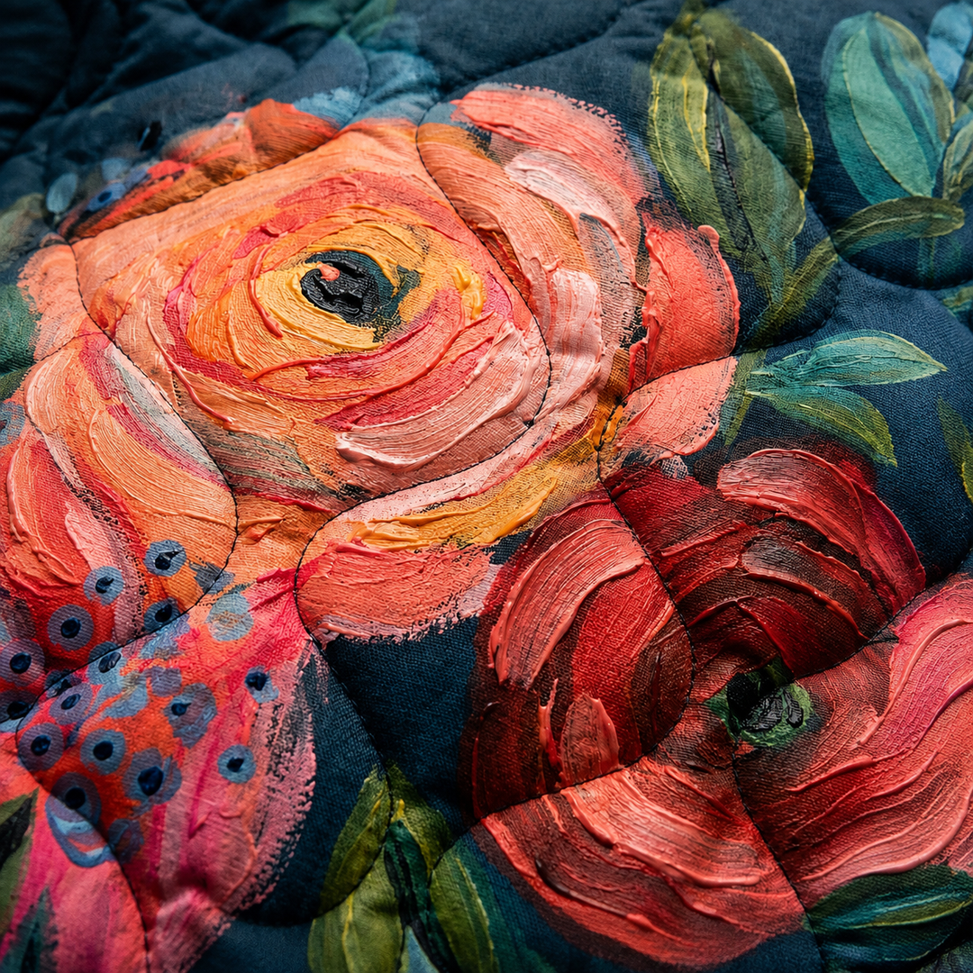 Amaya - Vintage Floral Print Quilted Jacket