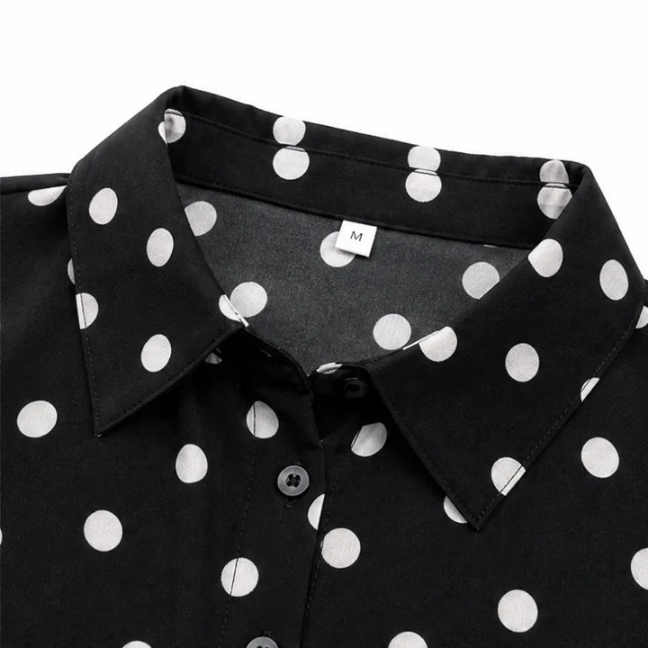 Soléa – Polka Dot Blouse and Shorts Set, Soft Drape, Summer Two Piece