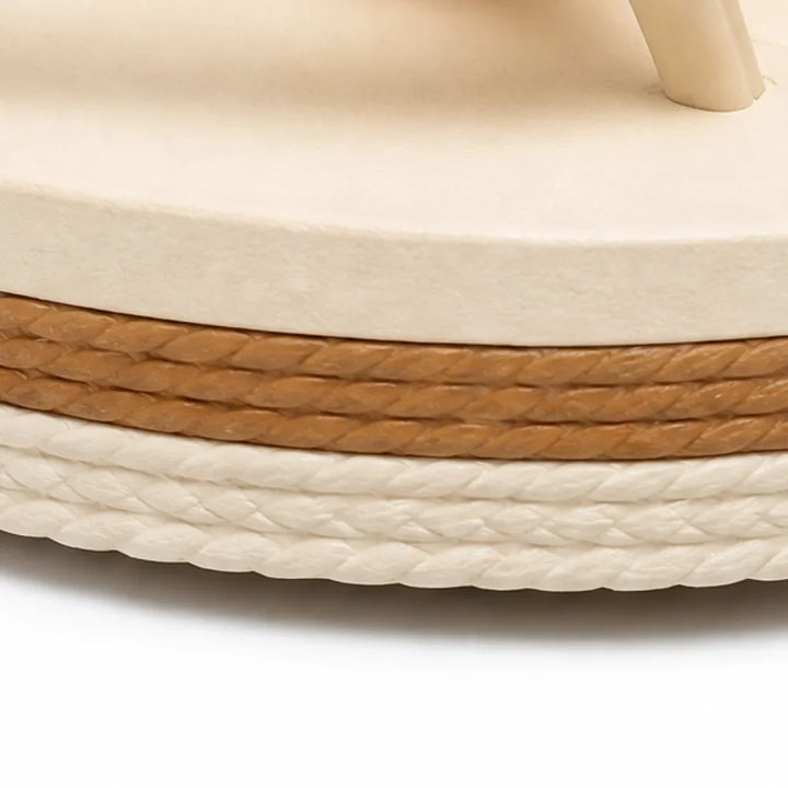 Solara – Woven Strap Platform Flip Flops for Women, Non-Slip Summer Sandals