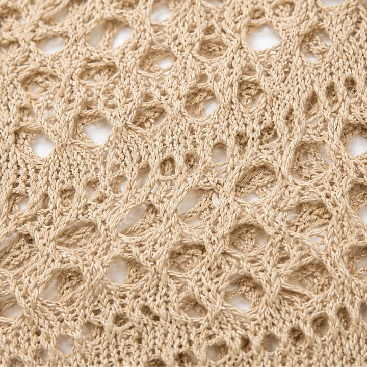 Marigrove – Bohemian Hollow-Knit V-Neck Crochet Top for Women