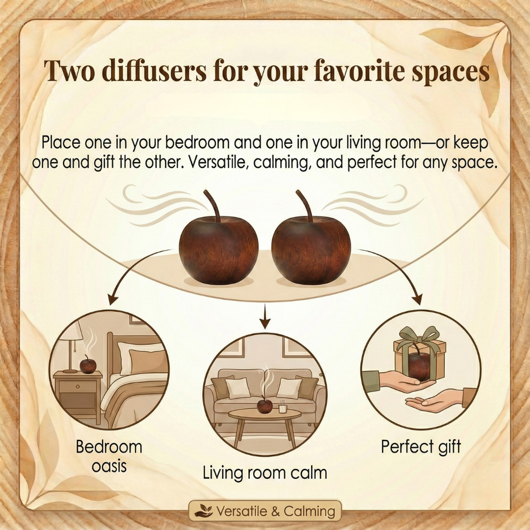 Aromelle – Natural Wood Essential Oil Diffuser Set of 2