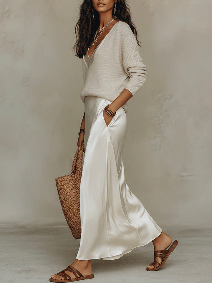 Isolde | Knit &amp; Satin Ensemble