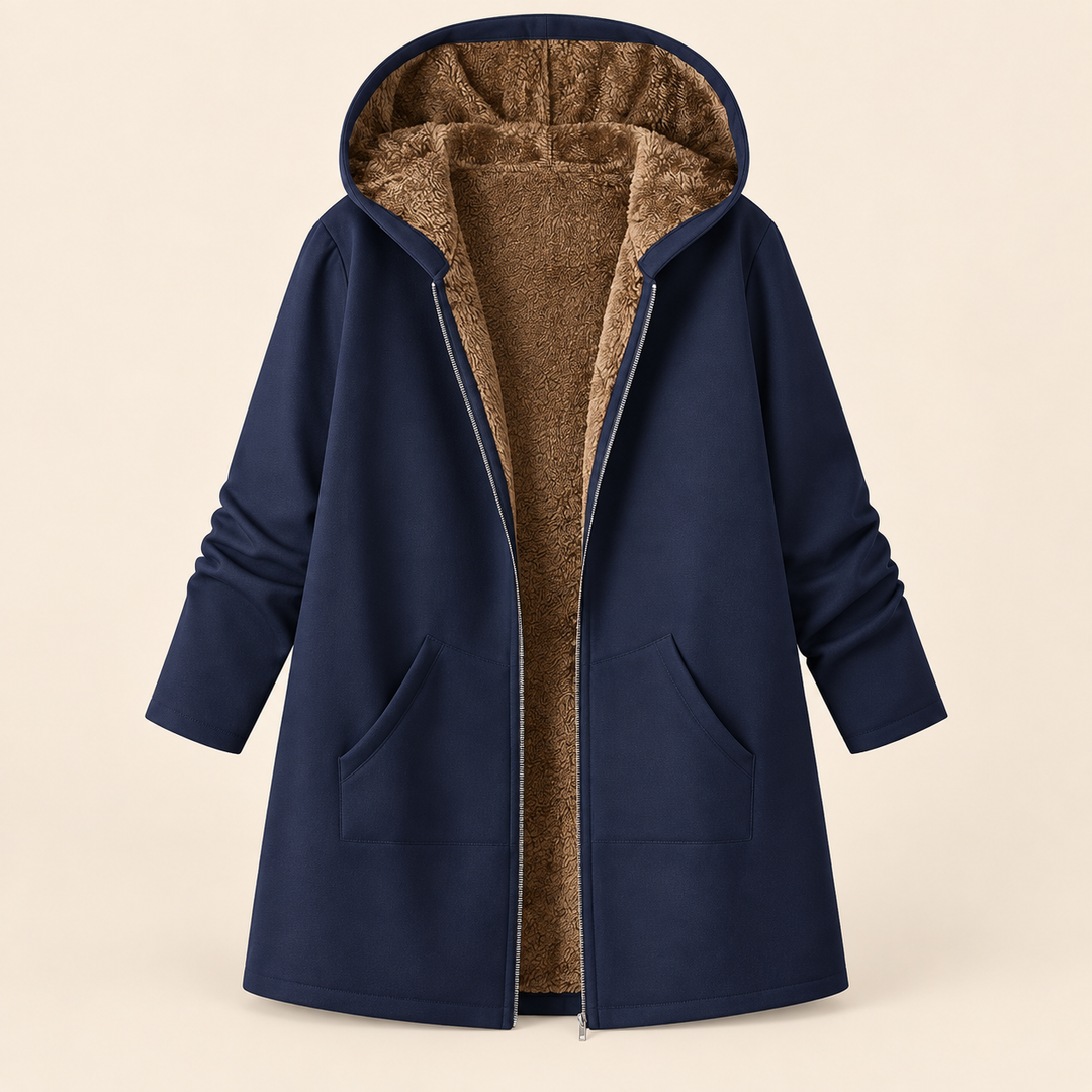Evelyn | Cozy Sherpa-Lined Hooded Coat