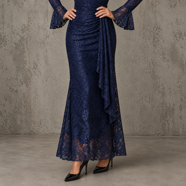 Theodora | Elegant Long Sleeve Maxi Dress