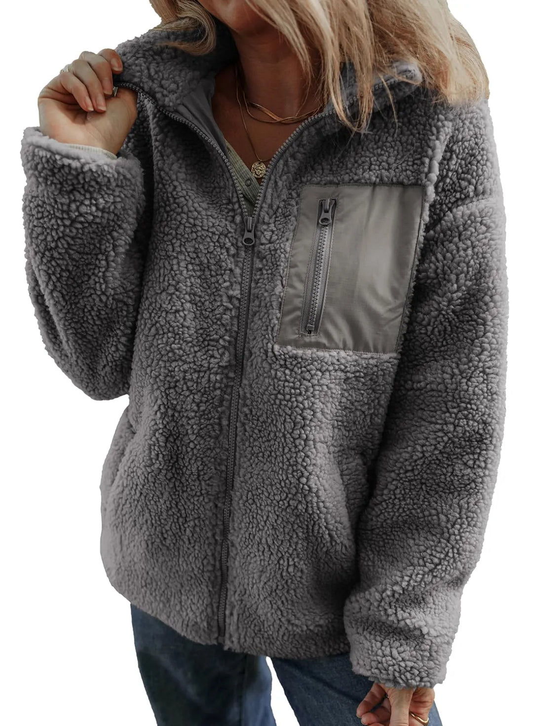Aurelia |  Teddy Full Zipper Fleece Jacket