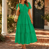 Florelle – Smocked Waist Tiered Boho Maxi Dress with Puff Sleeves