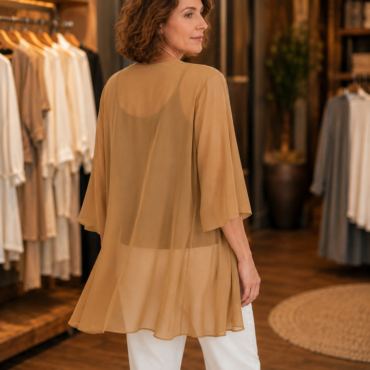 Solivea – Lightweight Chiffon-like Cardigan with 3/4 Sleeves