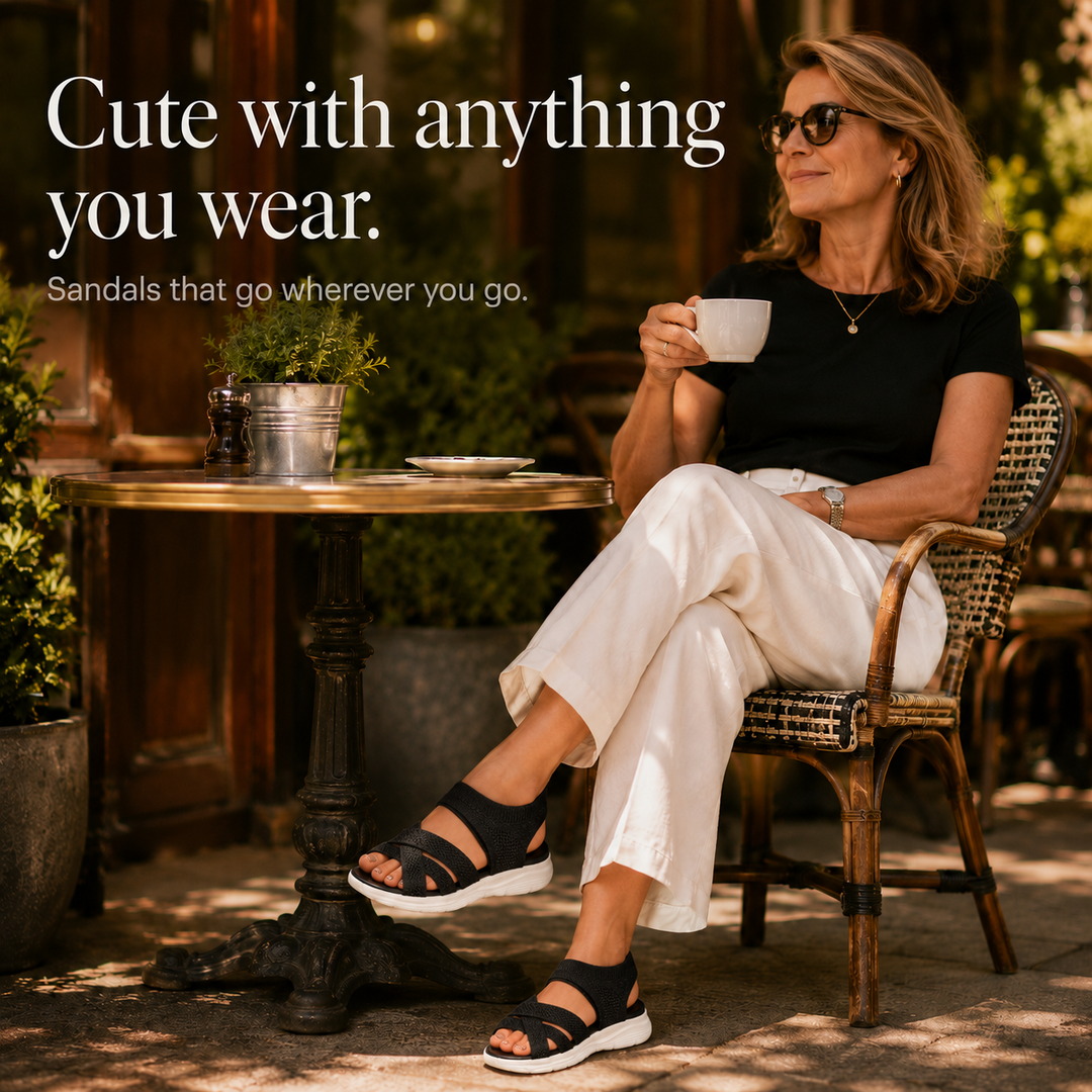 Veluna™ – Cushioned Stretch Knit Cross Strap Sandals for Women