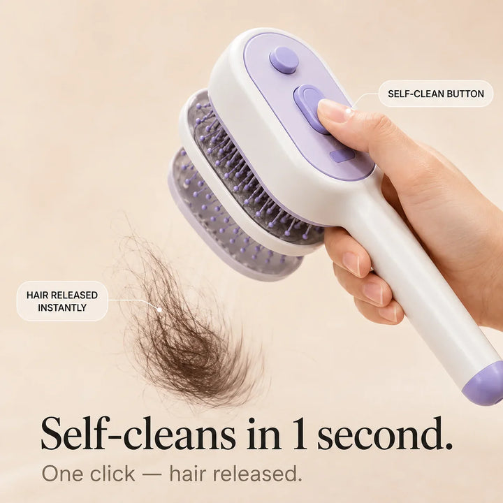 Velura – Self-Cleaning Scalp Massager Brush with Mist Spray Tank