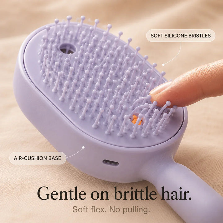 Velura – Self-Cleaning Scalp Massager Brush with Mist Spray Tank
