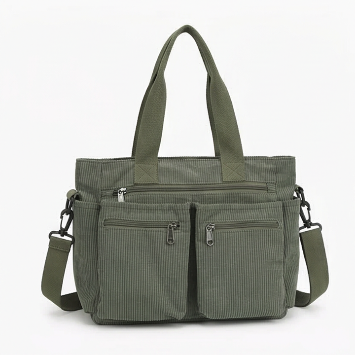 Clovera – Multi Pocket Corduroy Shoulder Bag