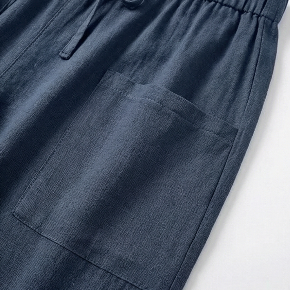 Breezlin – Lightweight Summer Capris with Button Hem