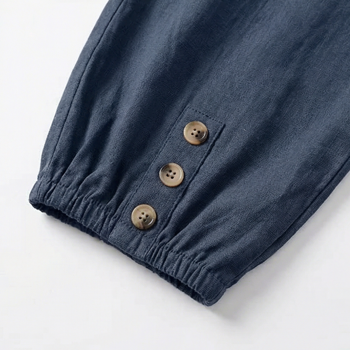 Breezlin – Lightweight Summer Capris with Button Hem