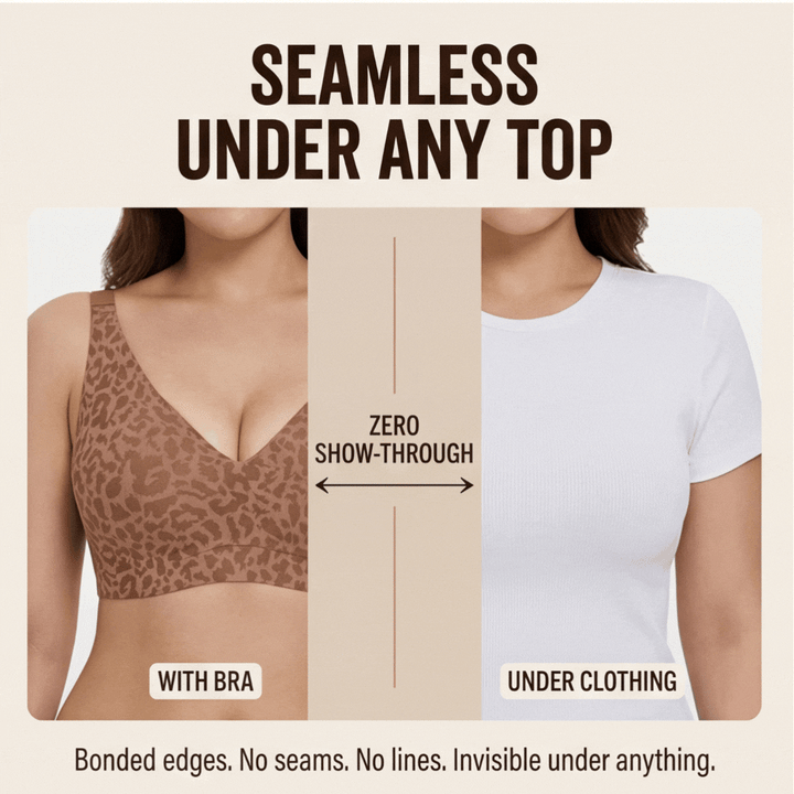 Veluna – Wireless Leopard V Neck Contour Bra