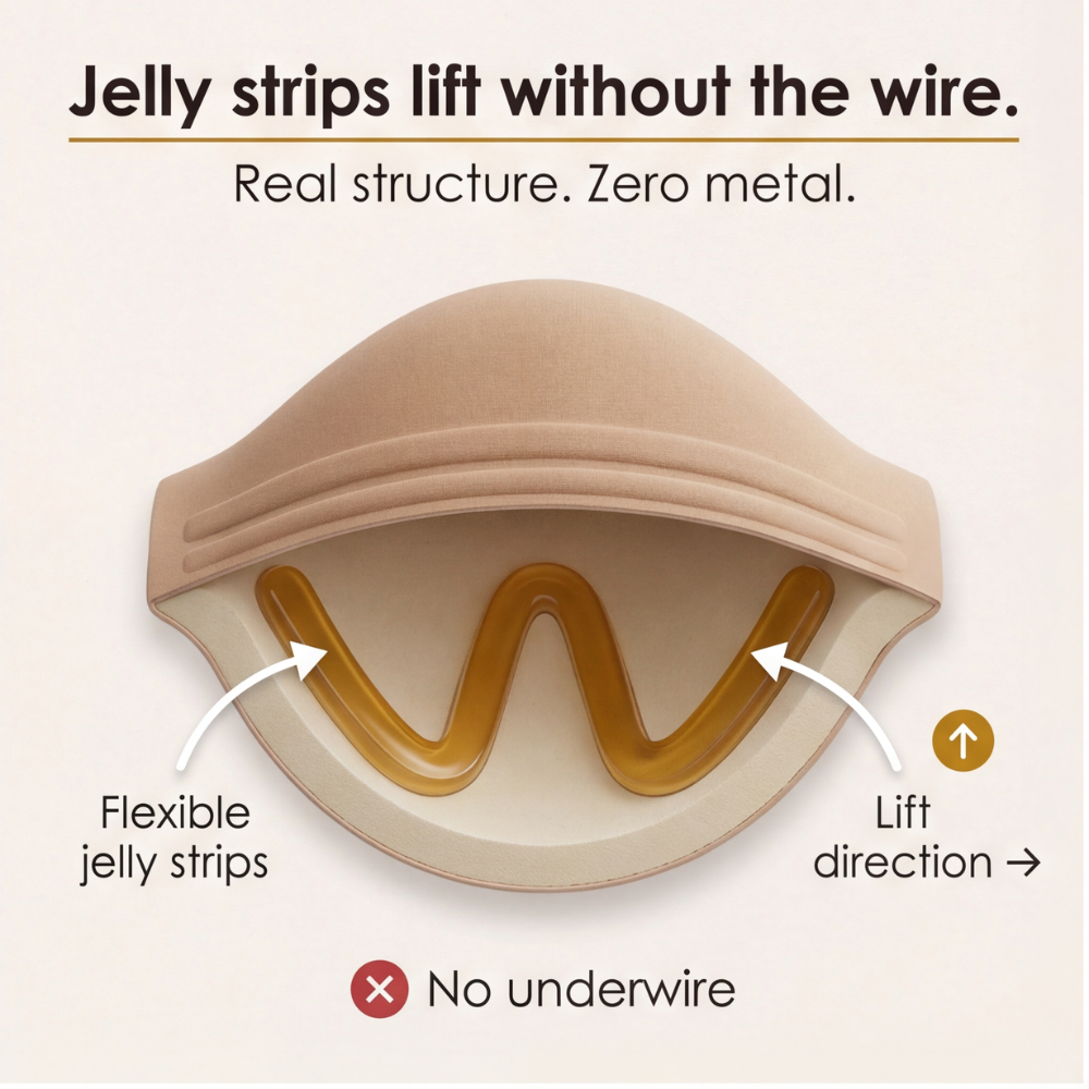 Veluna – Wireless Jelly Strip Bra for All Day Comfort