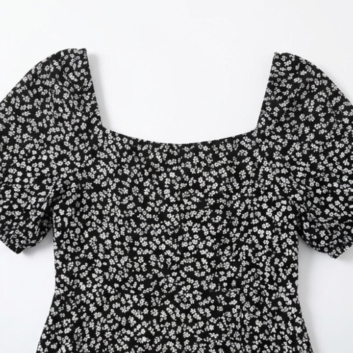 Floressa – Flattering Floral Midi Dress with Side Slit