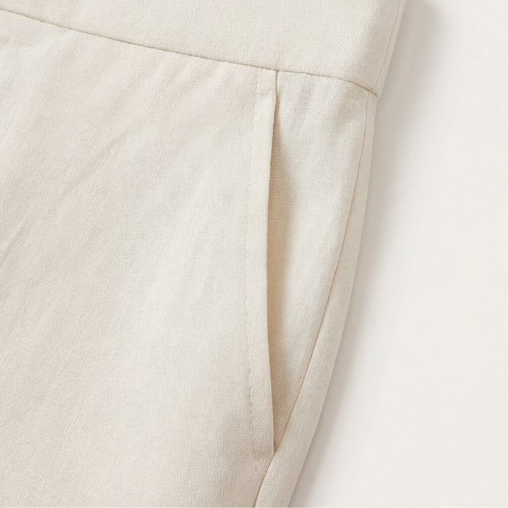 Florena – High Waist Wide Leg Trousers with Chain Accent