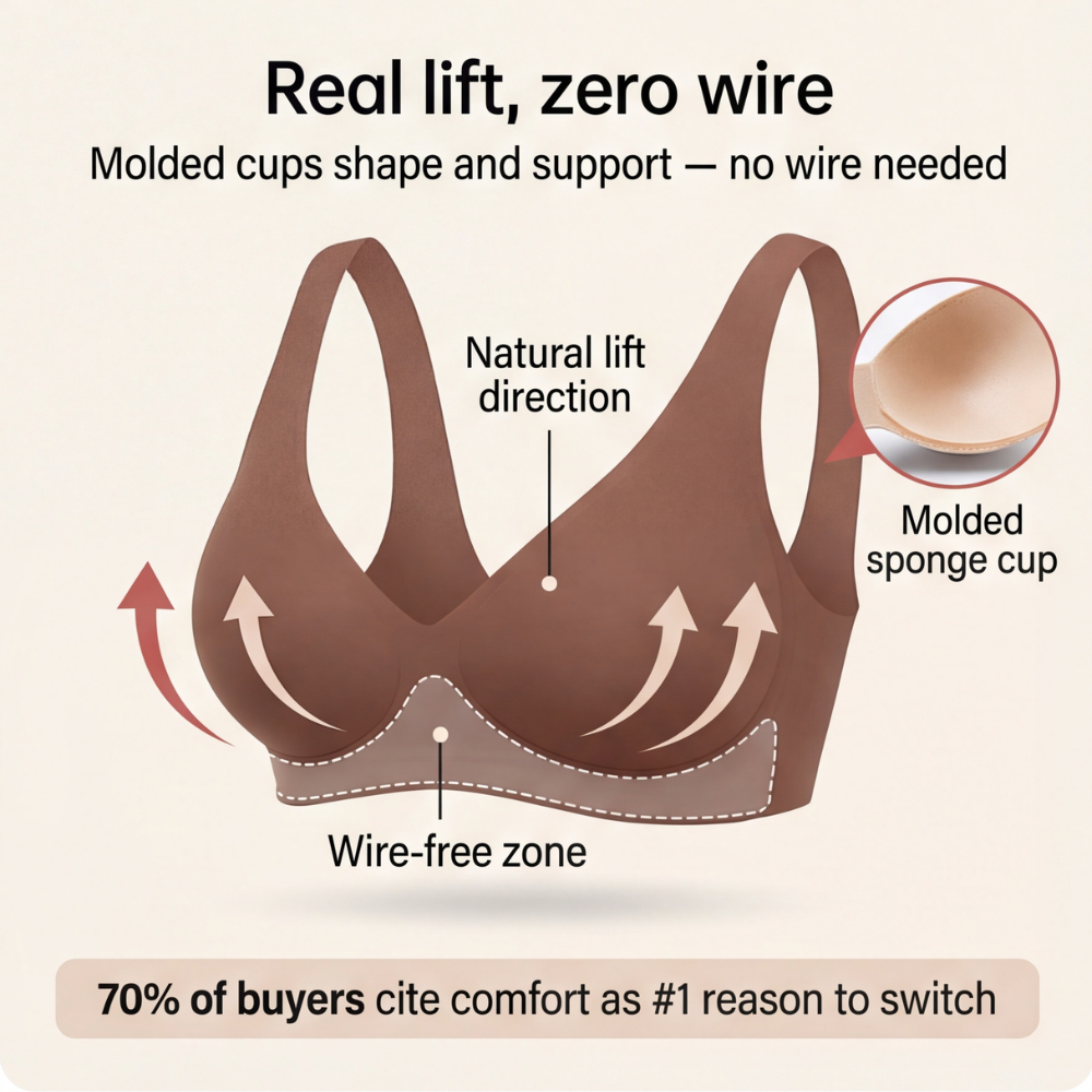 Veluna – Seamless Deep V Wireless Lift Bra