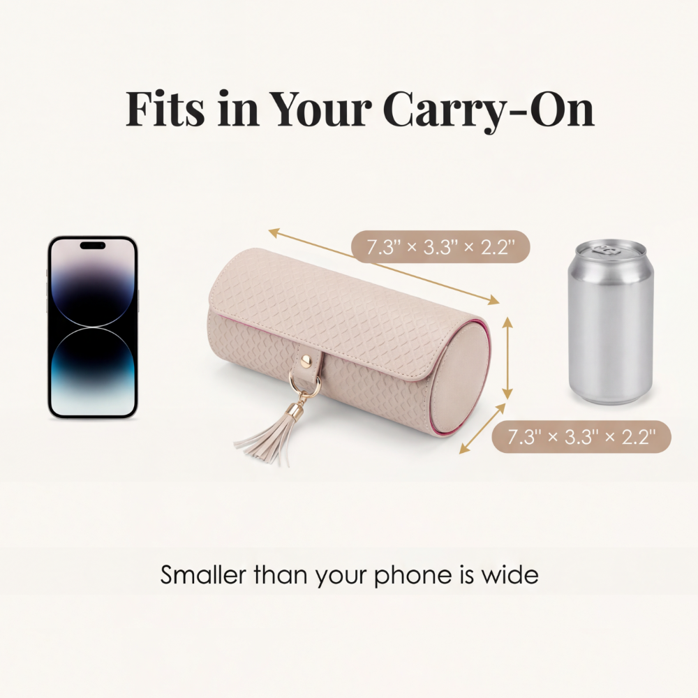 Velora Three Tier Jewelry Roll for Tangle Free Travel