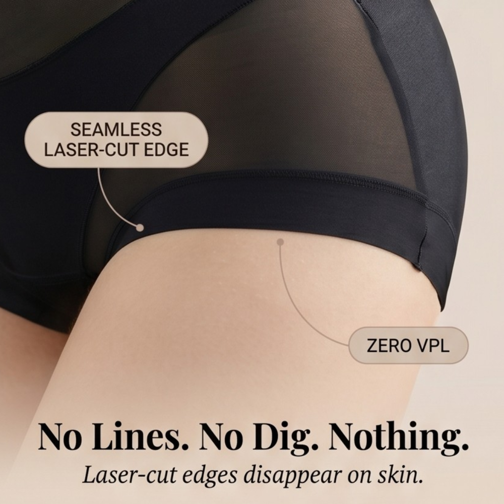 Nuvelle – Seamless High-Waist Mesh Panties