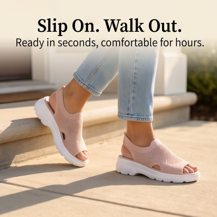 Caluna – Cushioned Slip-On Platform Sandals