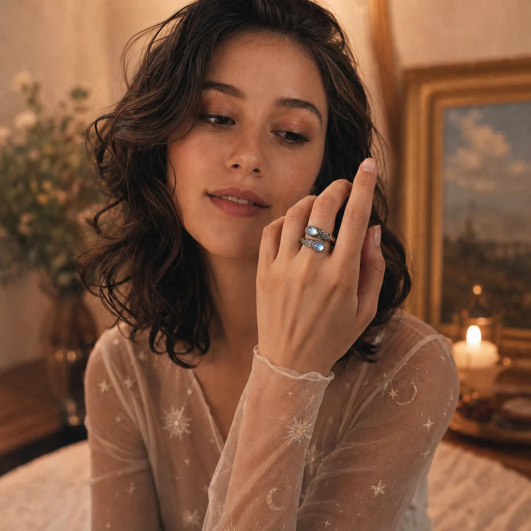 Lunavia – Vintage Moonstone Teardrop Ring