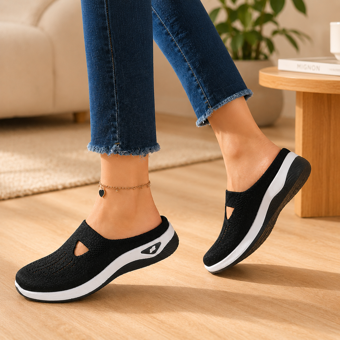 Airessa™ – Breathable Mesh Slip-On Mules with Cushioned Air Sole