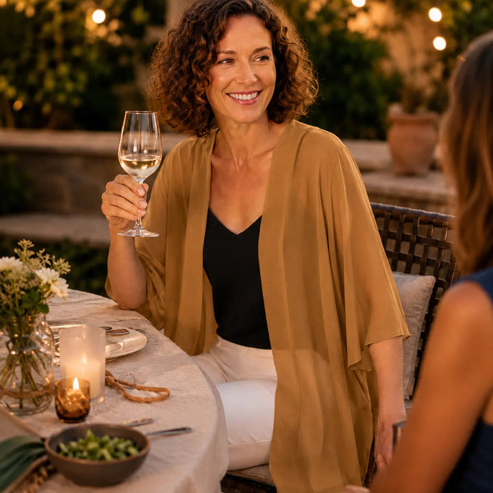 Solivea – Lightweight Chiffon-like Cardigan with 3/4 Sleeves