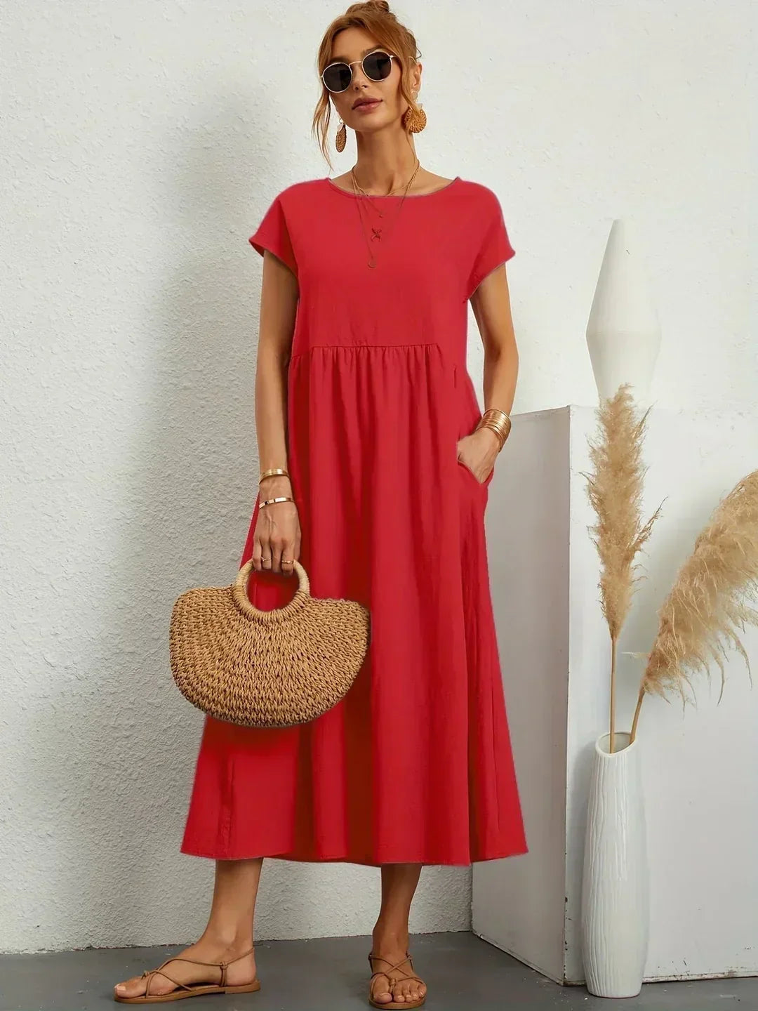 Gabrielle - Flowing Midi Dress with Timeless Elegance