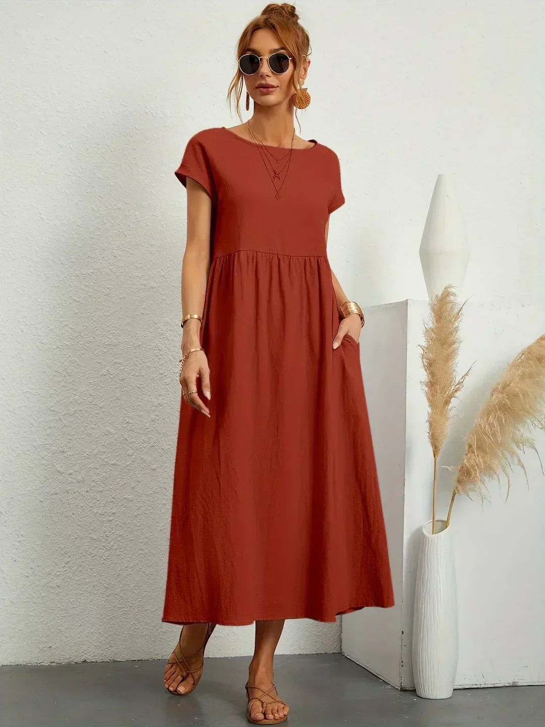 Gabrielle - Flowing Midi Dress with Timeless Elegance
