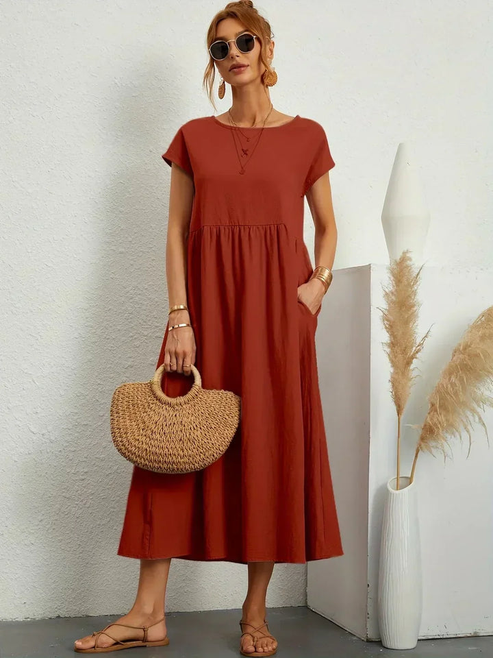 Gabrielle - Flowing Midi Dress with Timeless Elegance