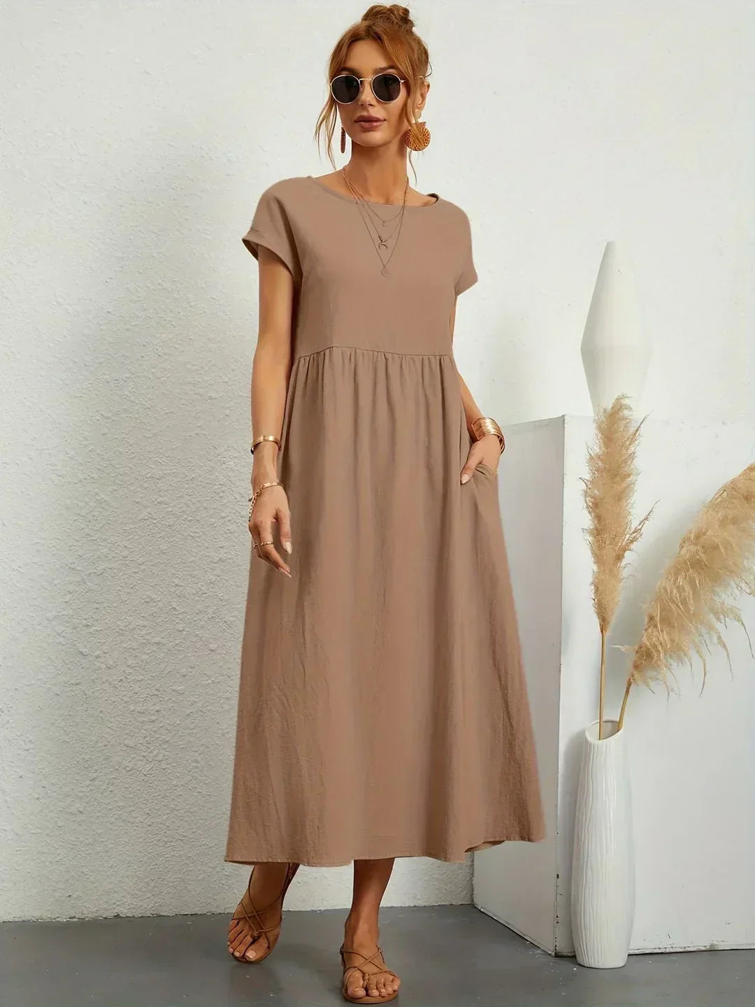 Gabrielle - Flowing Midi Dress with Timeless Elegance