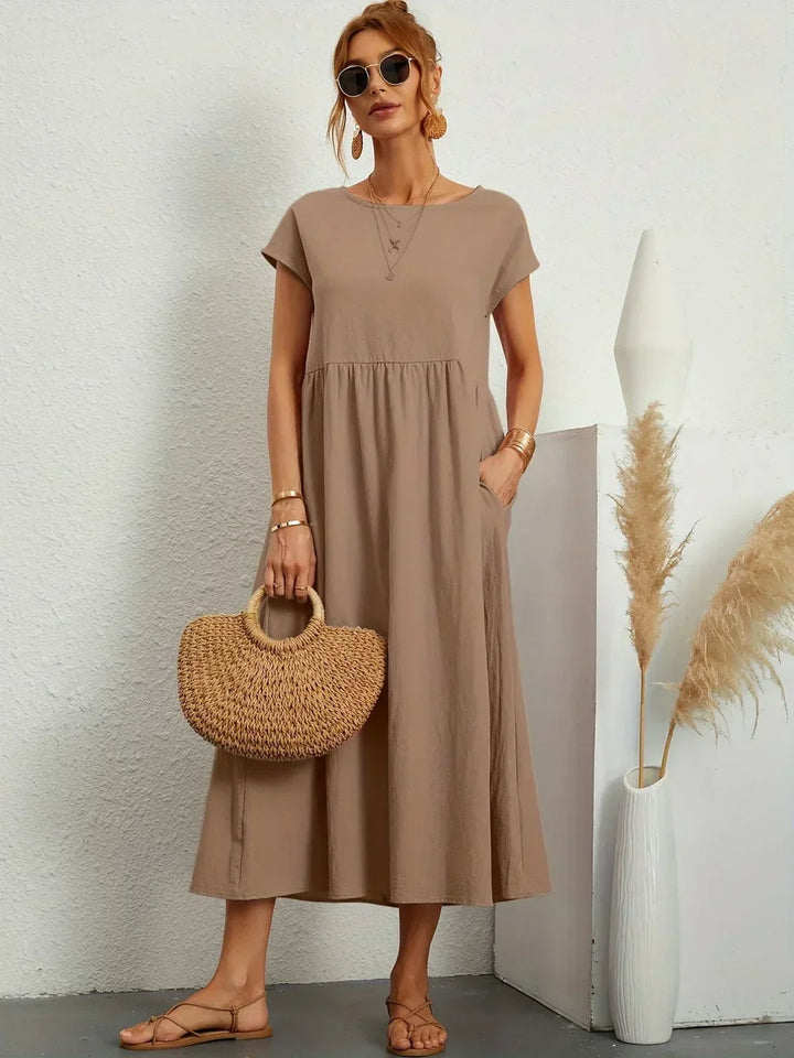 Gabrielle - Flowing Midi Dress with Timeless Elegance