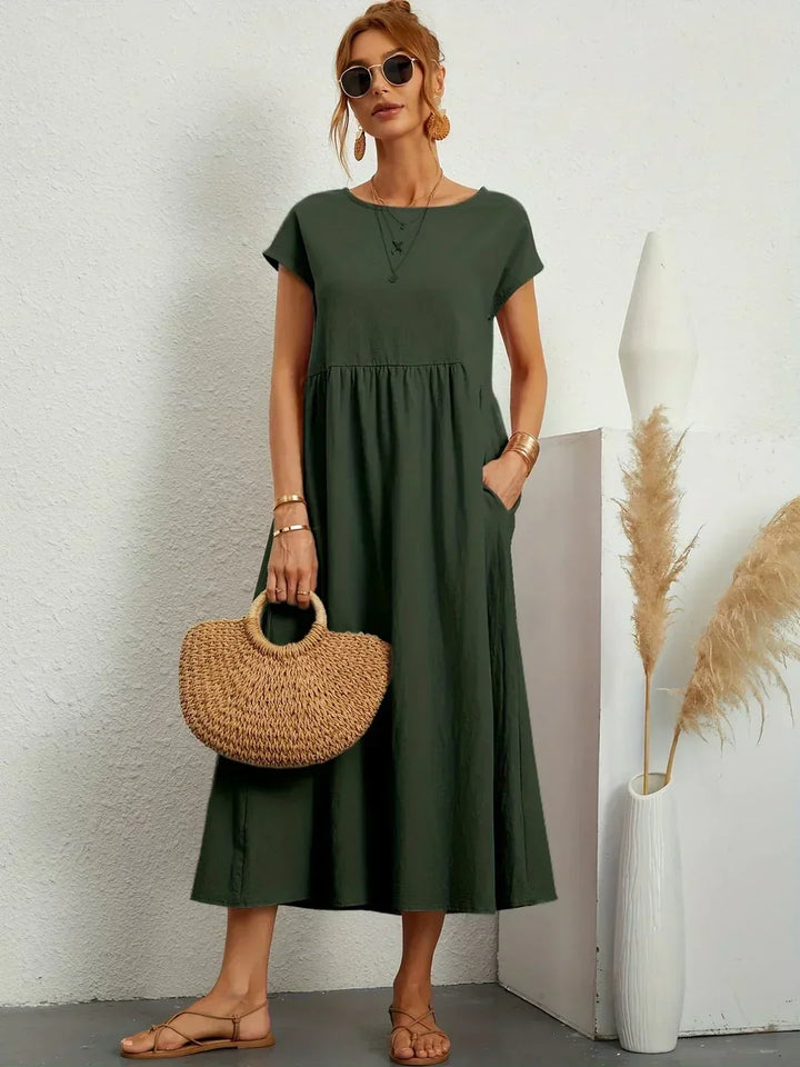 Gabrielle - Flowing Midi Dress with Timeless Elegance