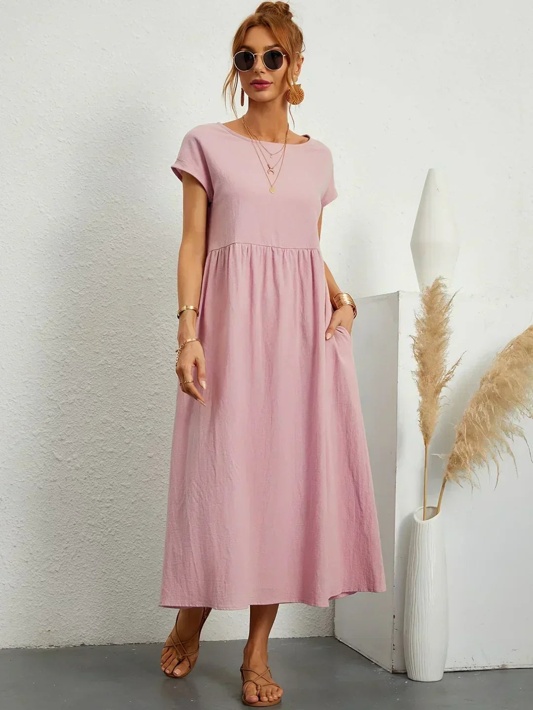 Gabrielle - Flowing Midi Dress with Timeless Elegance