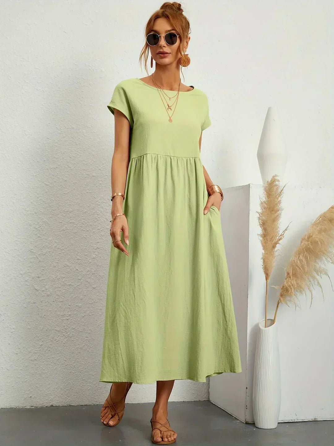 Gabrielle - Flowing Midi Dress with Timeless Elegance