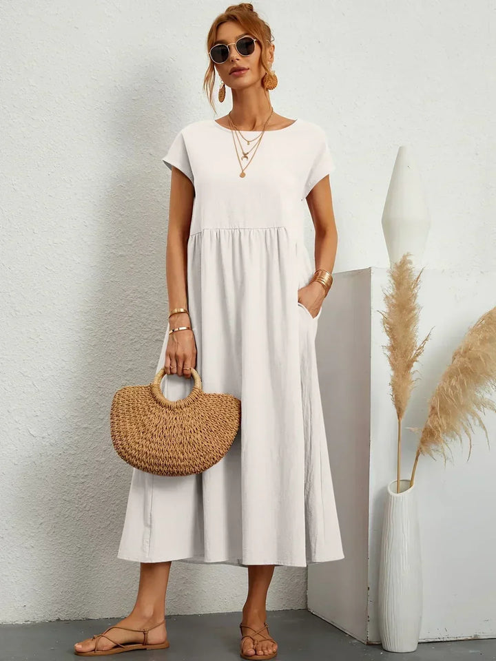 Gabrielle - Flowing Midi Dress with Timeless Elegance