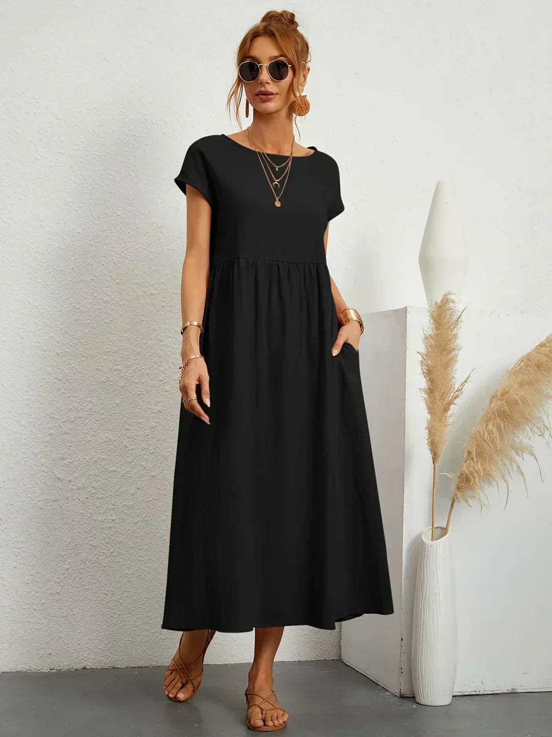 Gabrielle - Flowing Midi Dress with Timeless Elegance