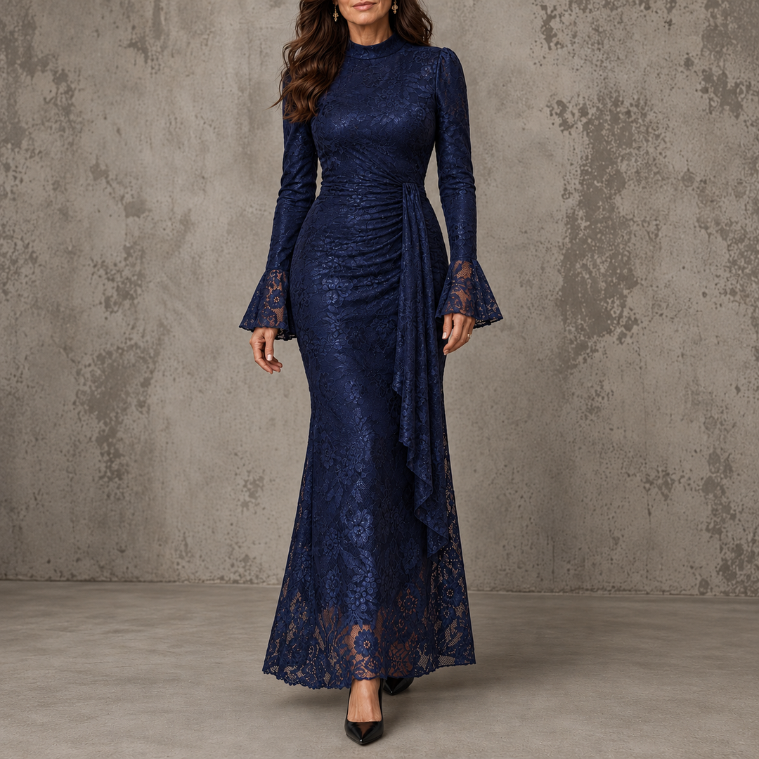 Theodora | Elegant Long Sleeve Maxi Dress