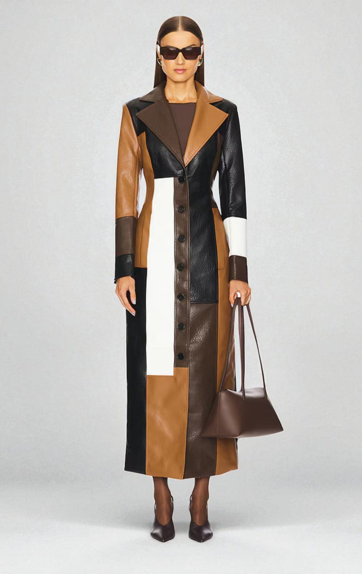 Sienna | Mosaic Statement Leather Coat