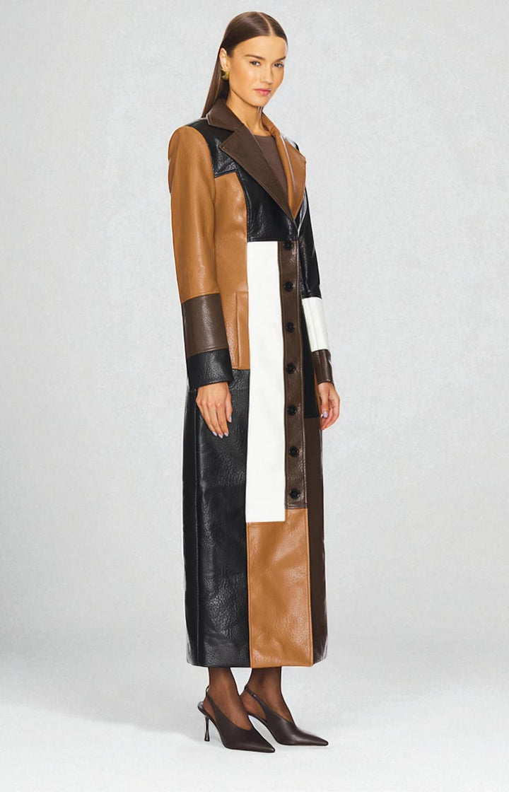 Sienna | Mosaic Statement Leather Coat