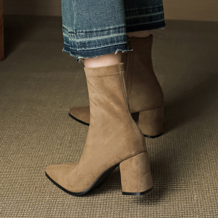 Vivienne – Genuine Suede Side-Zip Boots