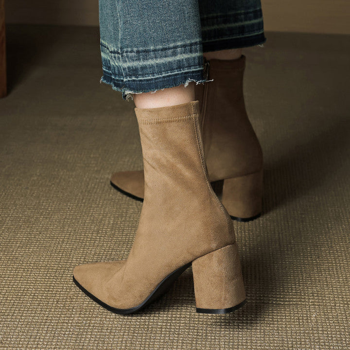 Vivienne – Genuine Suede Side-Zip Boots