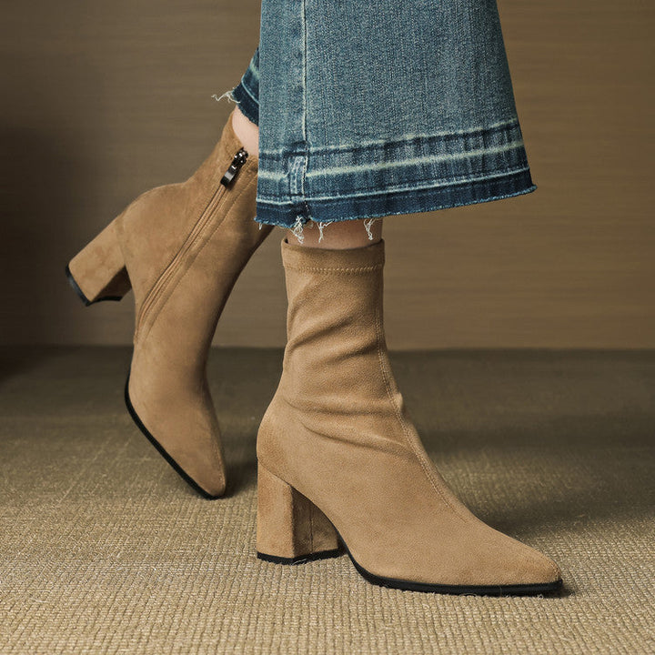 Vivienne – Genuine Suede Side-Zip Boots