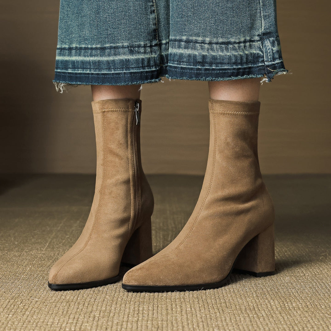 Vivienne – Genuine Suede Side-Zip Boots