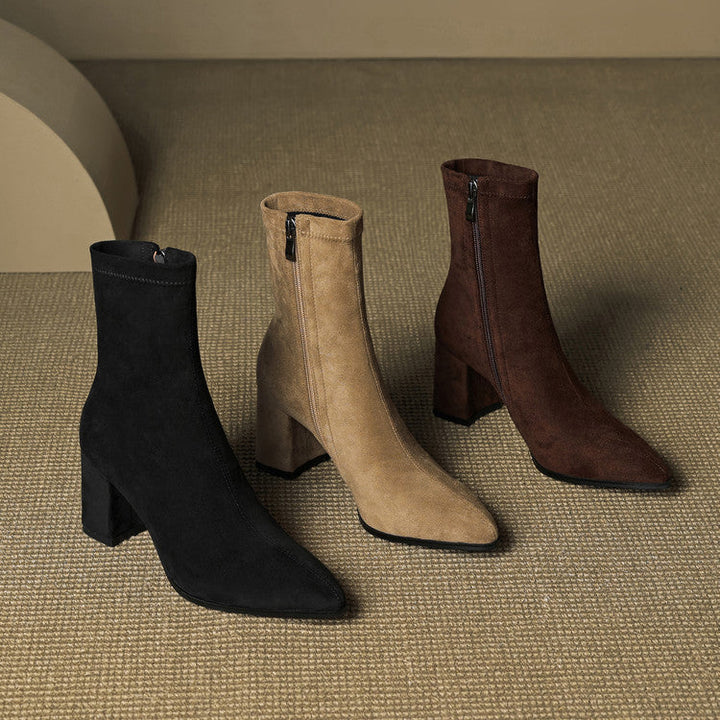 Vivienne – Genuine Suede Side-Zip Boots